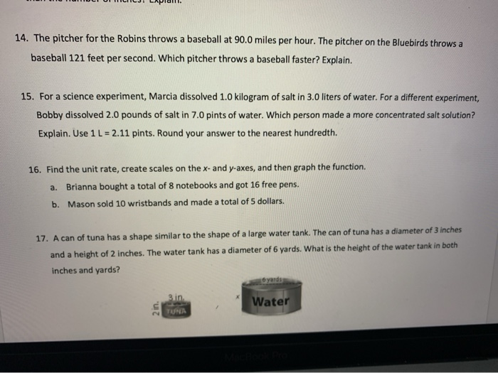 Solved 14. The pitcher for the Robins throws a baseball at