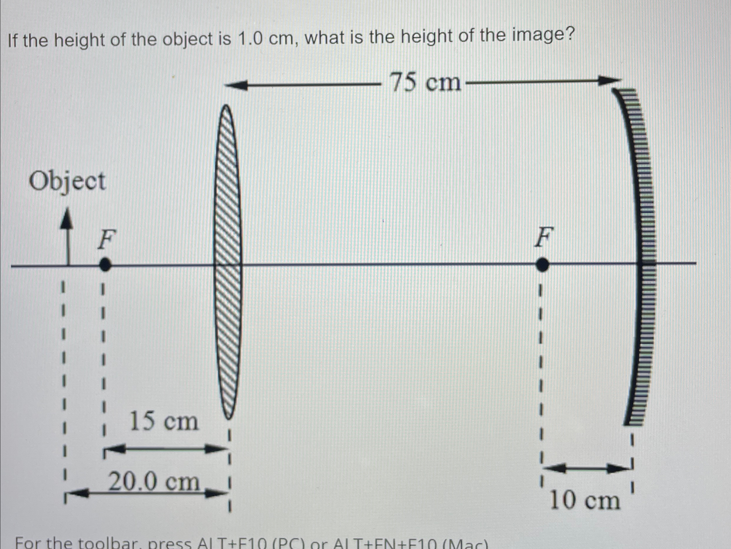 Solved If the height of the object is 1.0cm, ﻿what is the | Chegg.com