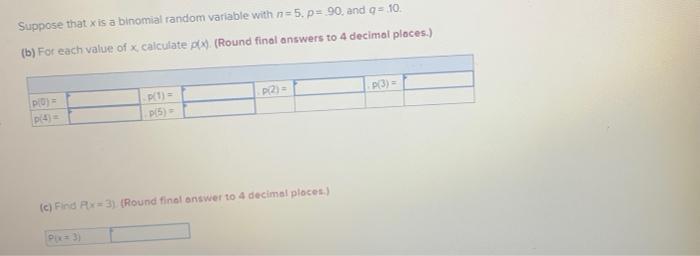 Solved Suppose that x is a binomial random variable with | Chegg.com