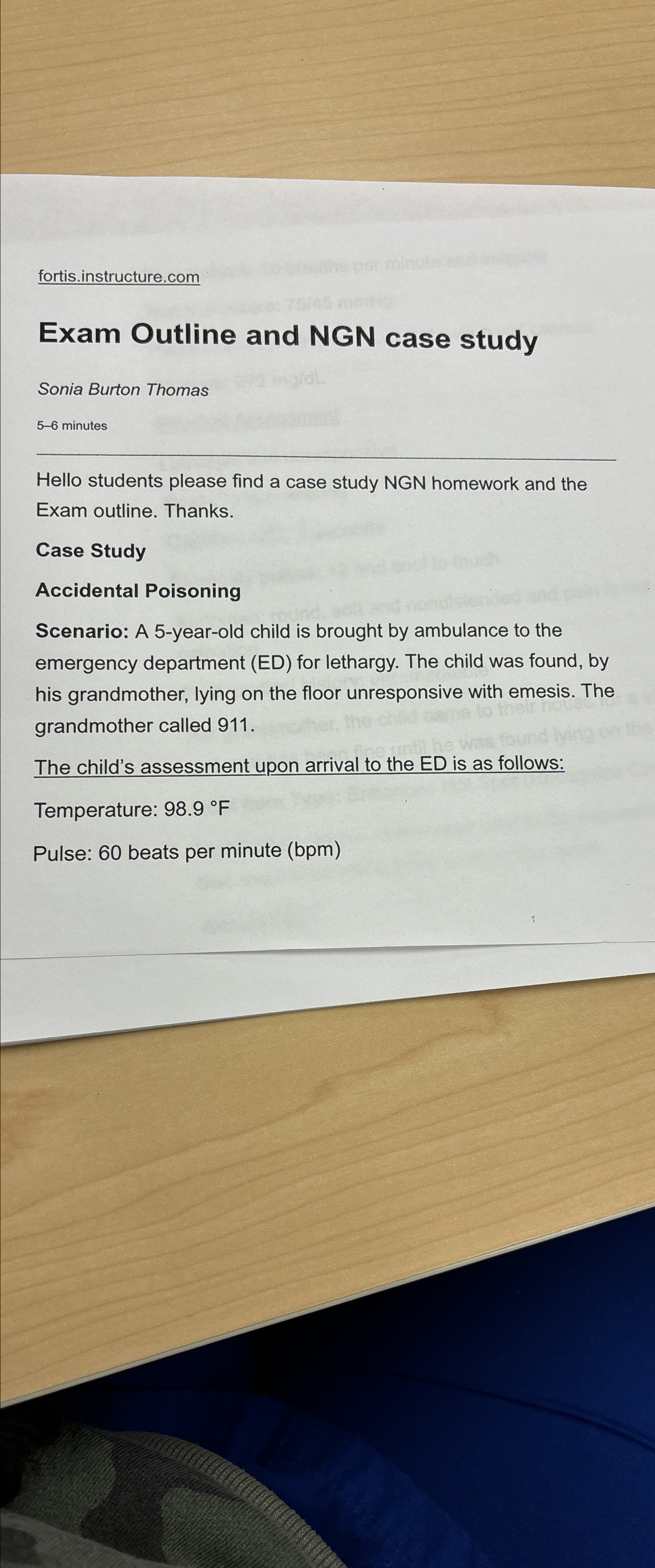 Solved fortis.instructure Exam Outline and NGN case Chegg