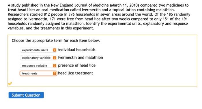 Solved A study published in the New England Journal of | Chegg.com