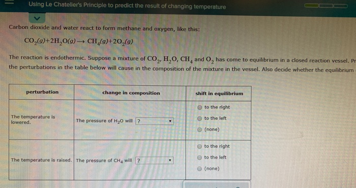 Solved Using Le Chatelier S Principle To Predict The Resu Chegg Com