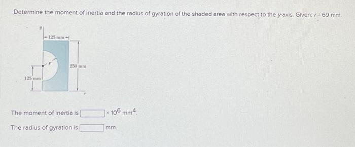 Solved Determine the moment of inertia and the radius of | Chegg.com