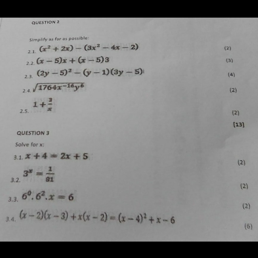 Question 2 2 3 Simplify As Far As Possible 2 1 Chegg Com