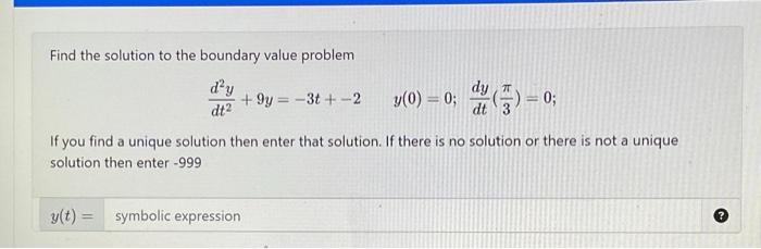 Solved Find the solution to the boundary value problem | Chegg.com