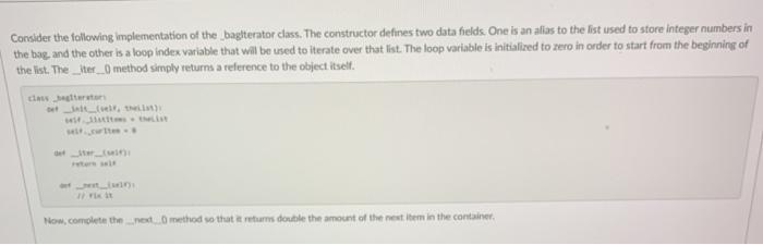Solved Consider the following implementation of the | Chegg.com
