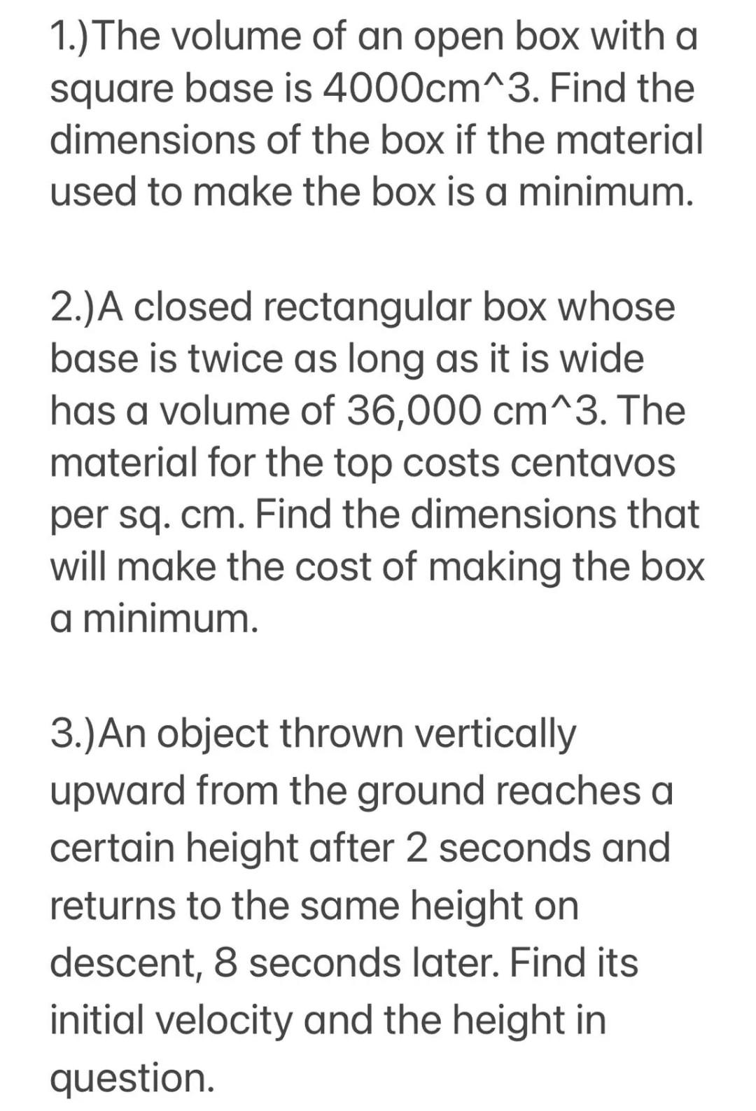 the volume of an open box with a square base is 4000