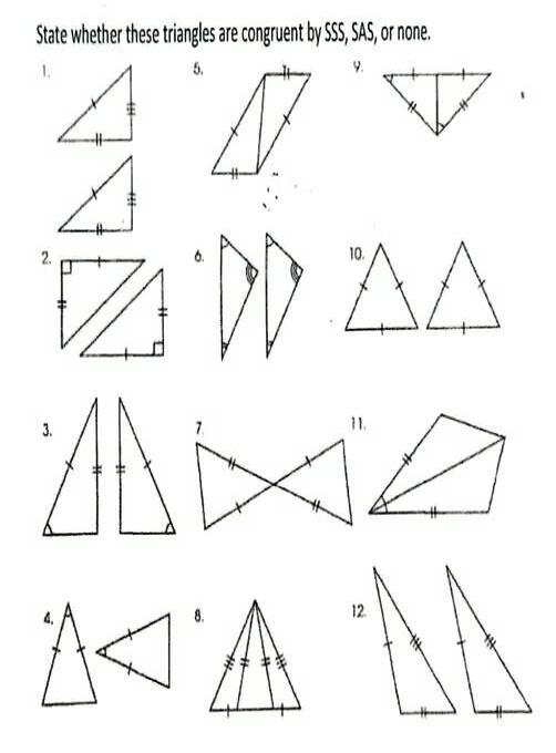 Solved State whether these triangles are congruent by SSS, | Chegg.com