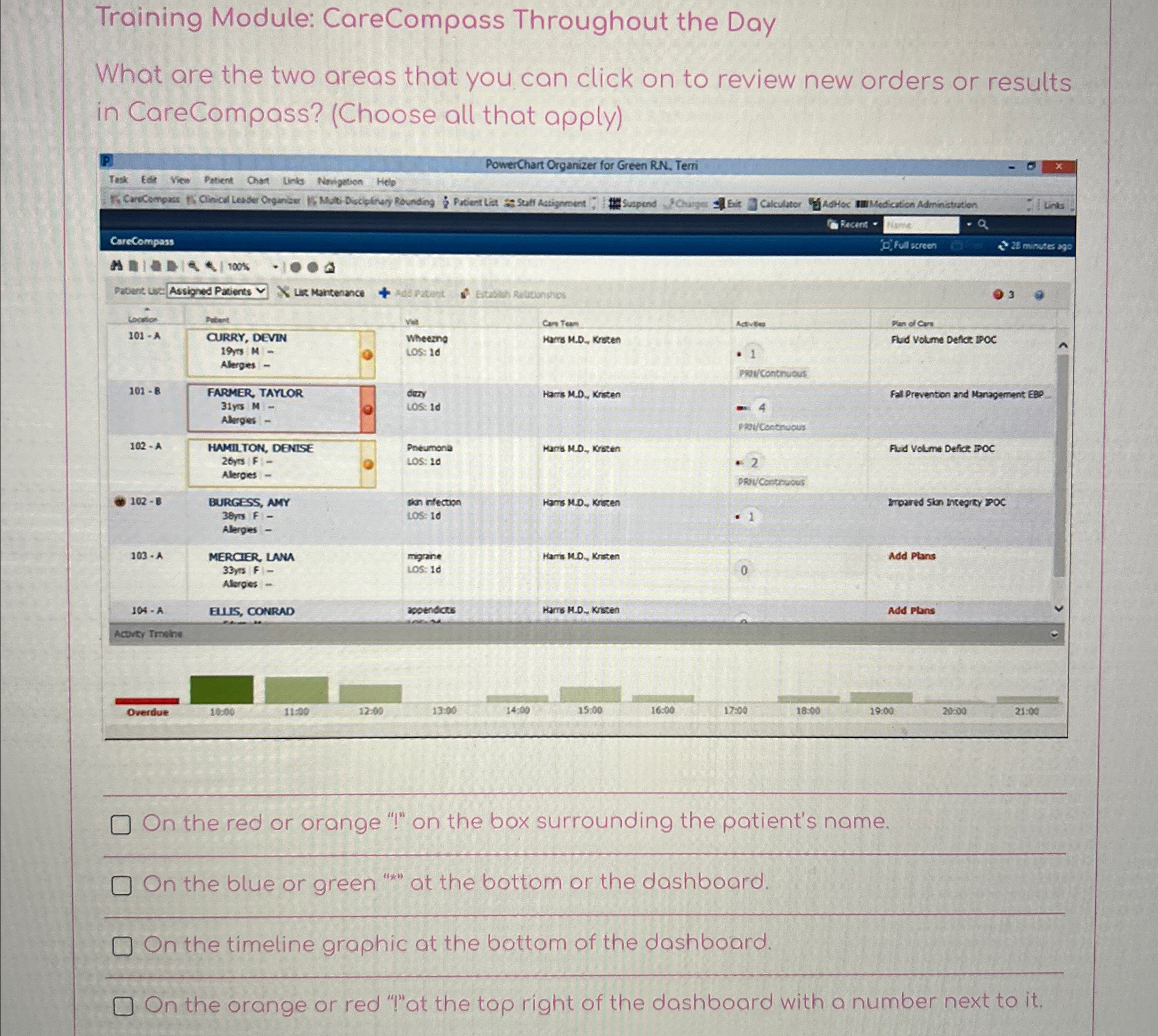 Solved Training Module: CareCompass Throughout the DayWhat | Chegg.com