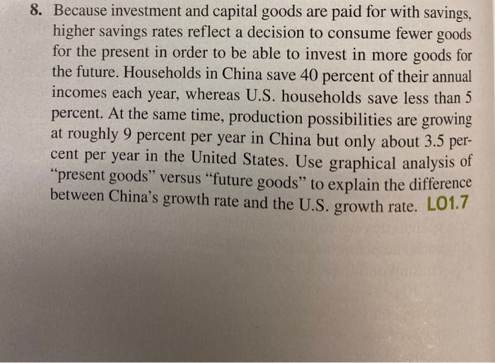 Solved 8. Because investment and capital goods are paid for