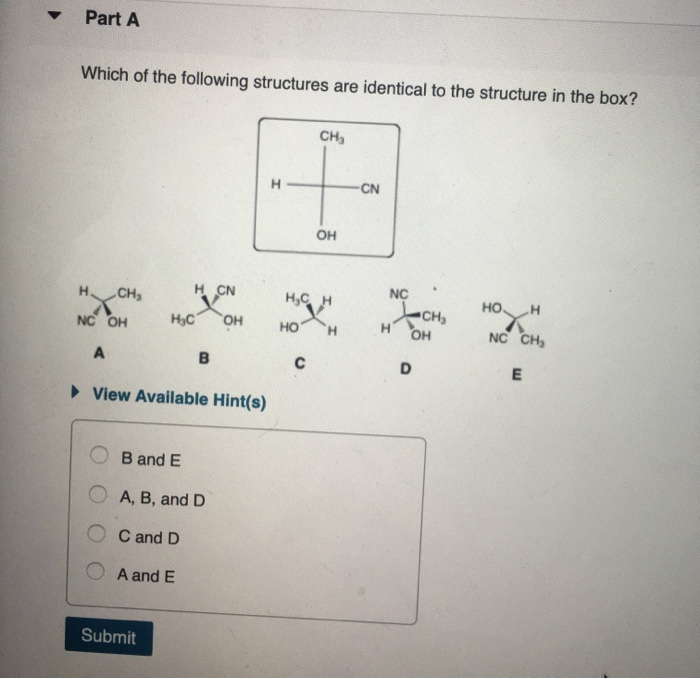 Solved Part A Which Of The Following Structures Are | Chegg.com