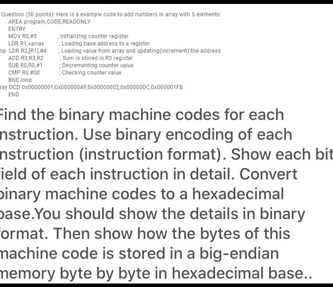 Find the binary machine codes for each instruction. | Chegg.com