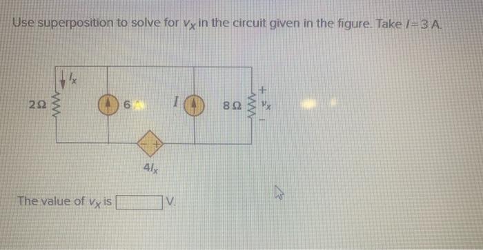 solved-electric-circuit-use-superposition-to-solve-for-vx