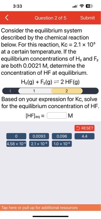 Solved Consider The Equilibrium System Described By The 7555