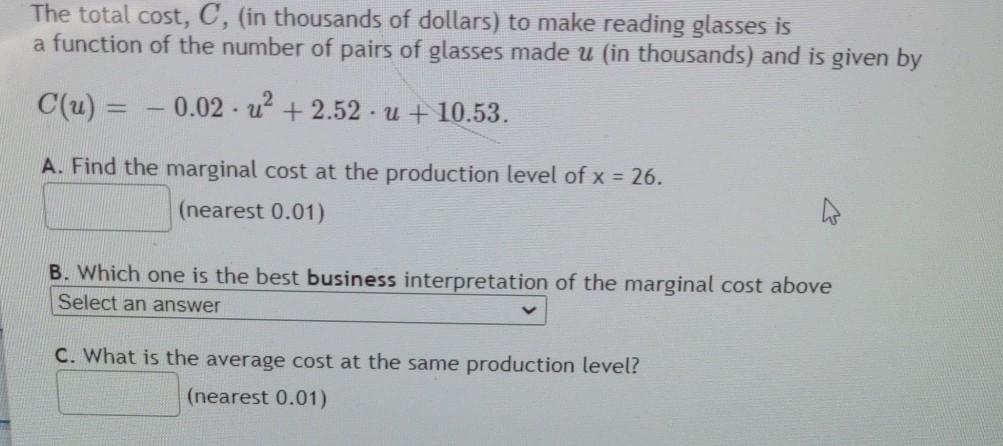 Solved Business Calculus B. Which One Is The Best Business | Chegg.com