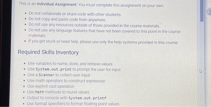Solved This is an Individual Assignment. You must complete | Chegg.com