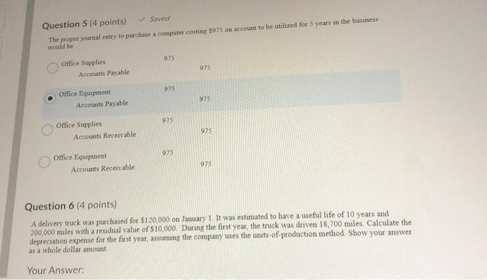 Solved Question 5 (4 points) I saved The proper journal | Chegg.com