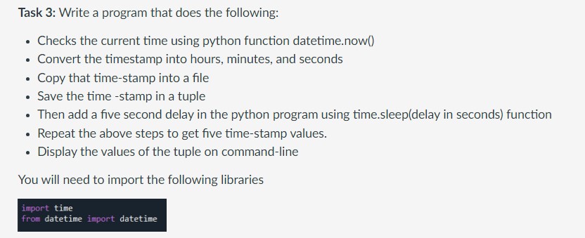 Solved Complete Both Task In Python Thank You Task 3 Write Chegg