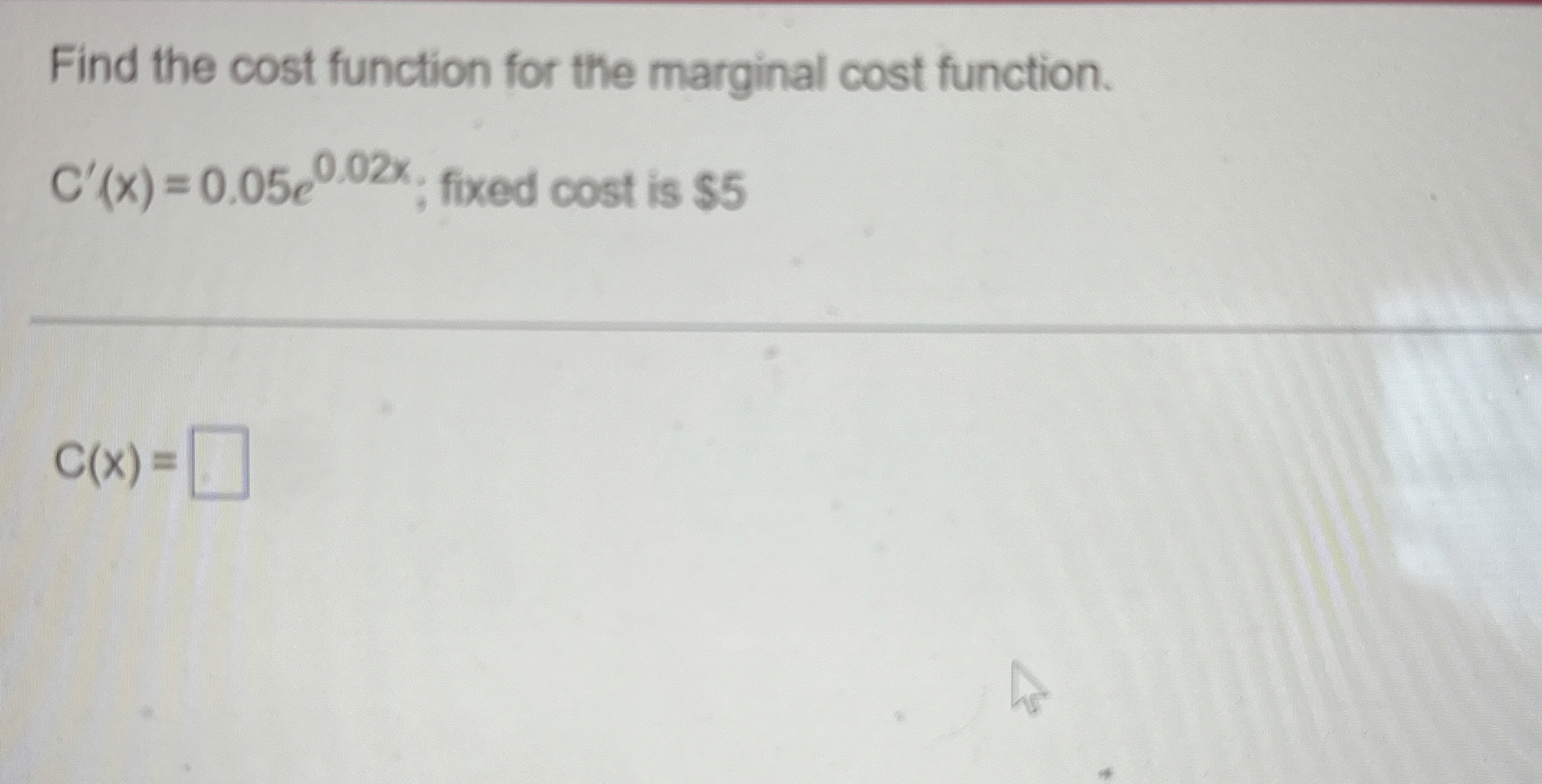 Solved Find the cost function for the marginal cost | Chegg.com