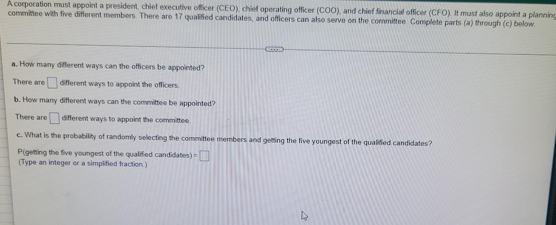 Solved A Corporation Must Appoint A President, Chief | Chegg.com