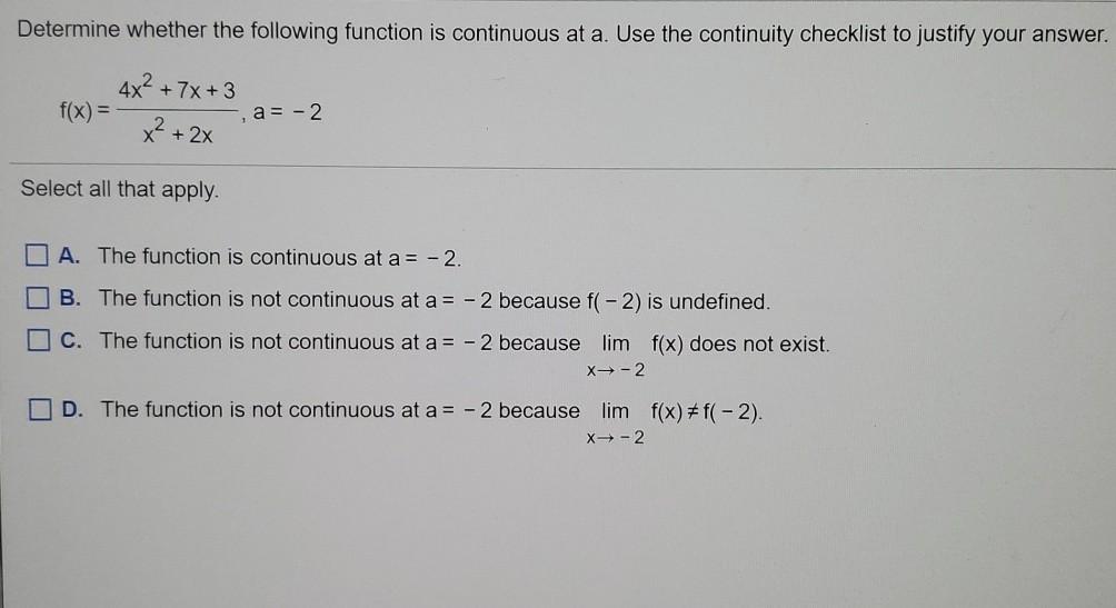 Solved Determine whether the following function is | Chegg.com