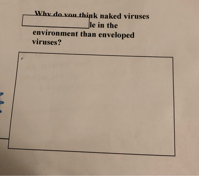 Solved Why do vou think naked viruses le in the environment | Chegg.com