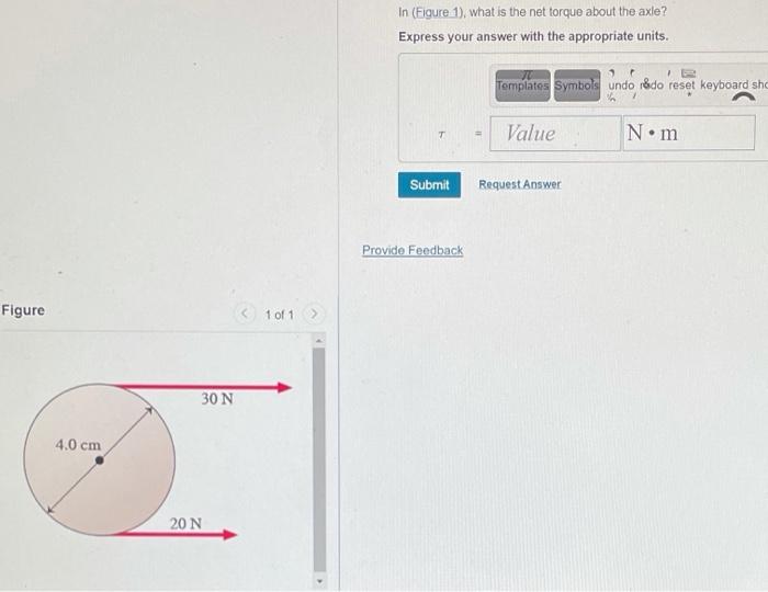 Solved In (Figure 1), what is the net torque about the axle? | Chegg.com