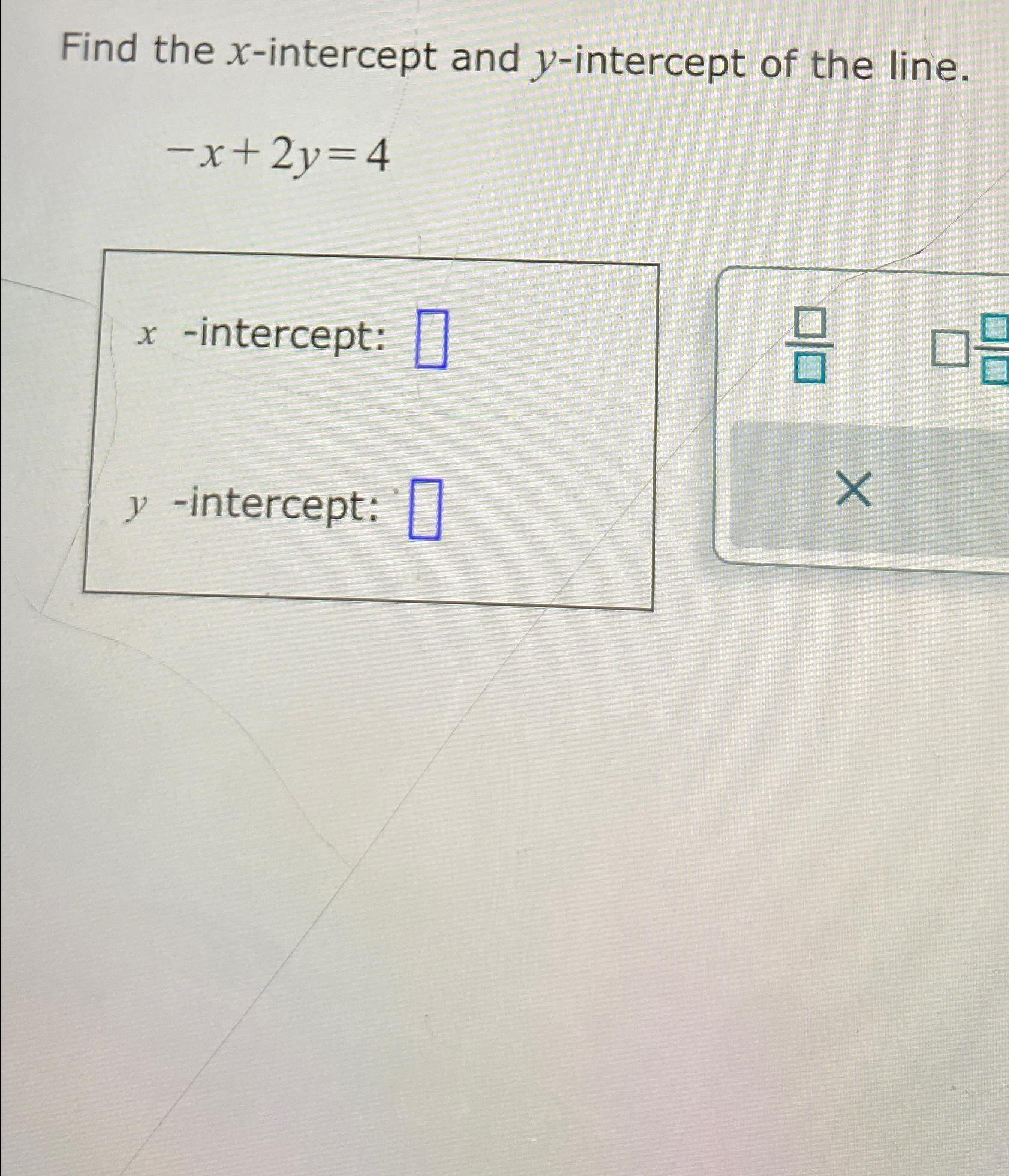 find the x intercept of the line 8x 14y 15