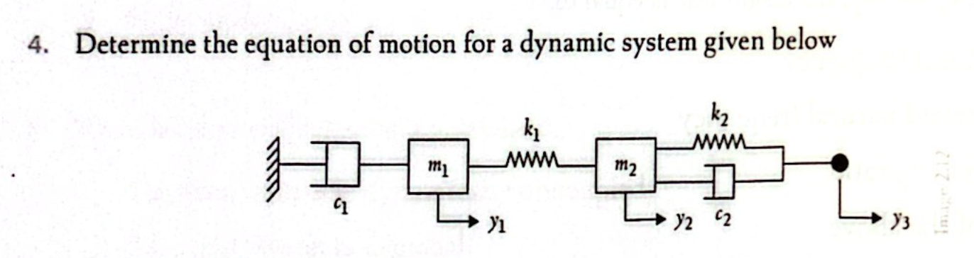 Solved Determine the equation of motion for a dynamic system | Chegg.com