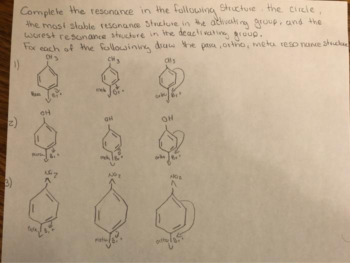 Solved Complete the resonance in the following structure the | Chegg.com
