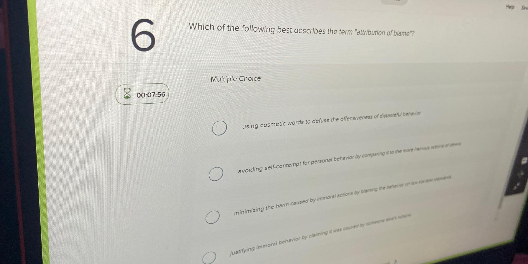 Solved Which of the following best describes the term | Chegg.com