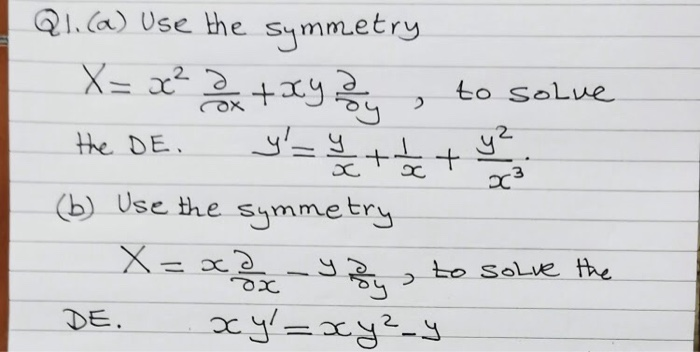 Q1 A Use The Symmetry X X A Vox Xyzu To Sol Chegg Com