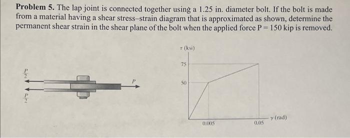 Solved Problem 5. The lap joint is connected together using | Chegg.com