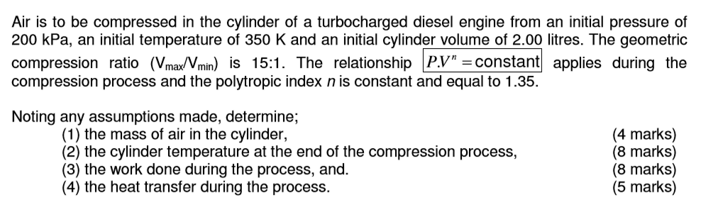 Solved Question B2 (25 ﻿Marks)Air is to be compressed in the | Chegg.com