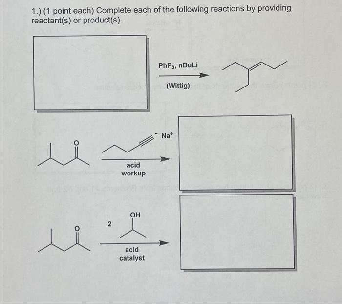 Solved 1.) (1 point each) Complete each of the following | Chegg.com