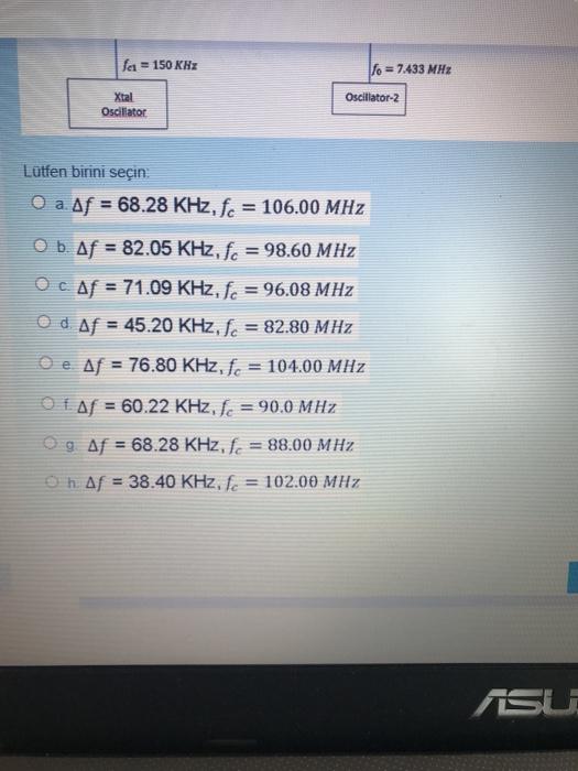 Solved An FM generator system using the Armstrong method is | Chegg.com
