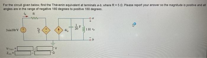 Solved For the circuit given below. Find the Thevenin | Chegg.com