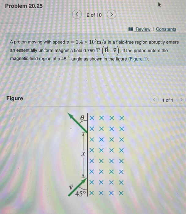 Solved A Proton Moving With Speed V24×105 Ms In A 3261