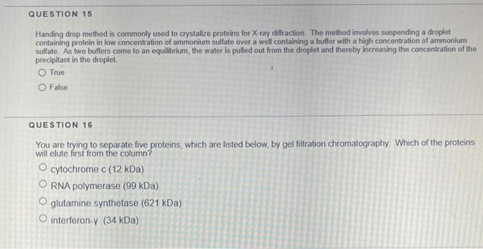 Solved QUESTION 15 Handing drop method is commonly used to | Chegg.com