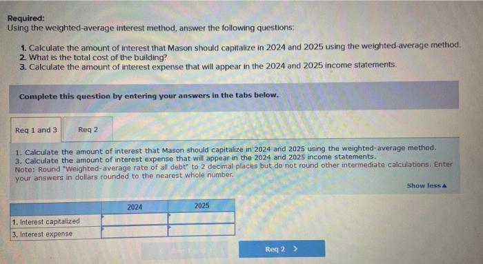 Solved Required: Using The Weighted-average Interest Method, | Chegg.com