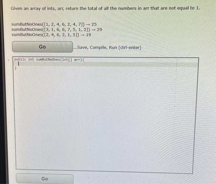 Solved Given an array of ints, arr, return a new array | Chegg.com