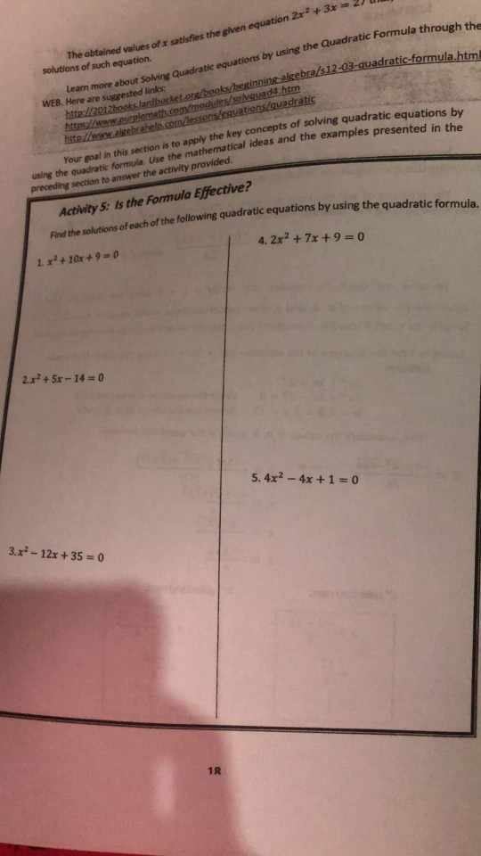 Solved Values To The Given Equation If The Obtained Valu Chegg Com