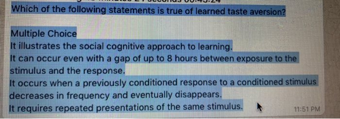 Which Of The Following Statements Is True About Taste Solved Which of the following statements is true of learned | Chegg.com