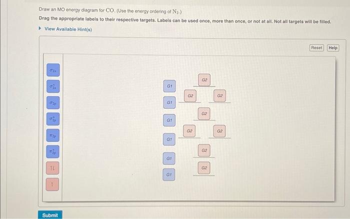 Solved Complete the MO energy diagram of Be2 Drag the | Chegg.com