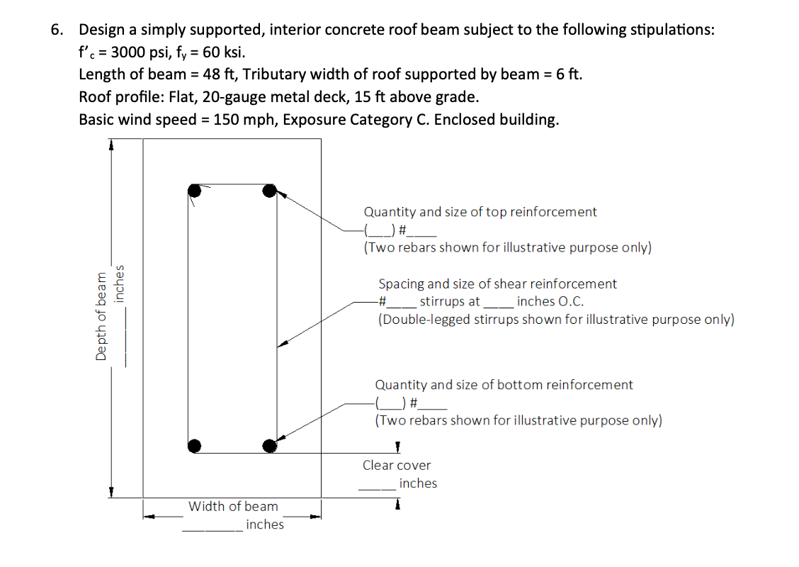 Solved Design a simply supported, interior concrete roof | Chegg.com