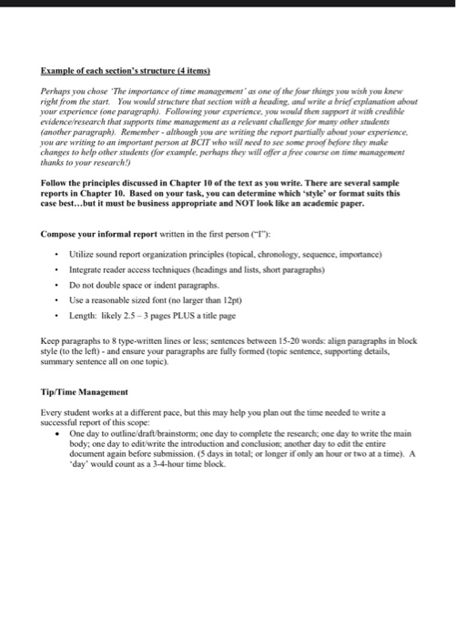 how to write a report for college example