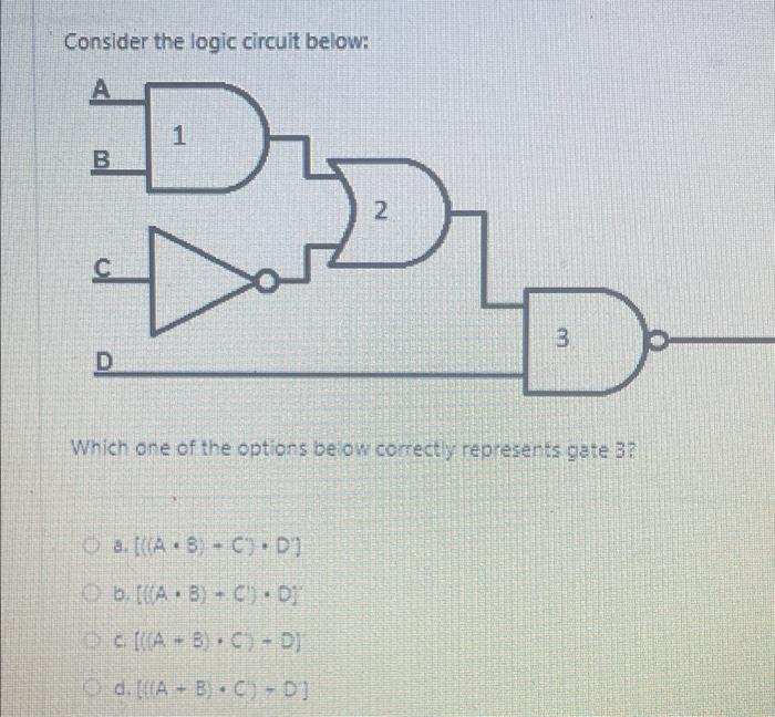 Solved Consider the logic circuit below: 1 D 2 Ca[[A+B} | Chegg.com