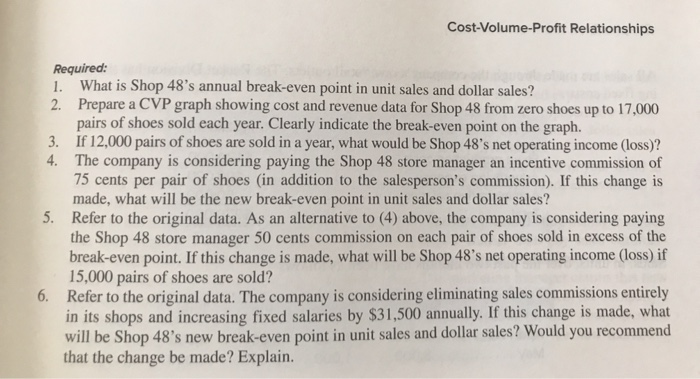 Solved The fashion shoe company operates a chain of women's | Chegg.com