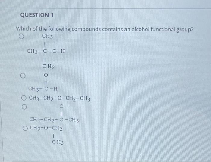Solved Which of the following compounds contains an alcohol