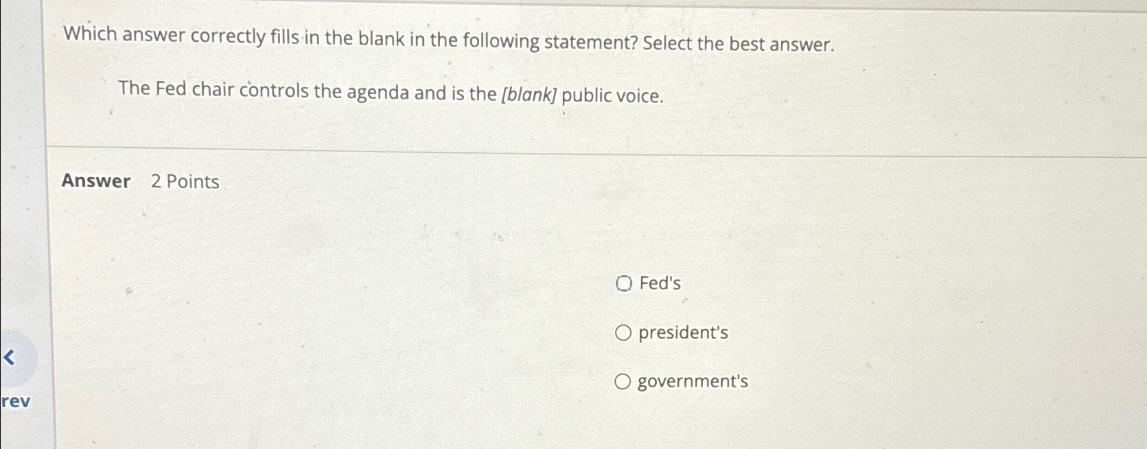 Solved Which answer correctly fills in the blank in the | Chegg.com